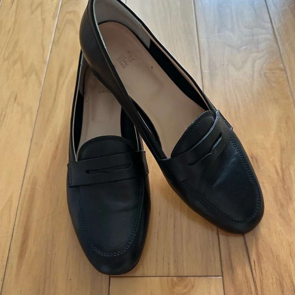 black leather iris & ink loafers
